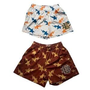 Eric Emanuel x BAPE Miami Basic Mesh Shorts Brown/Yellow - 2 Piece Combo